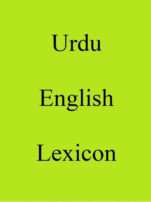 Title details for Urdu English Lexicon by Trebor Hog - Available